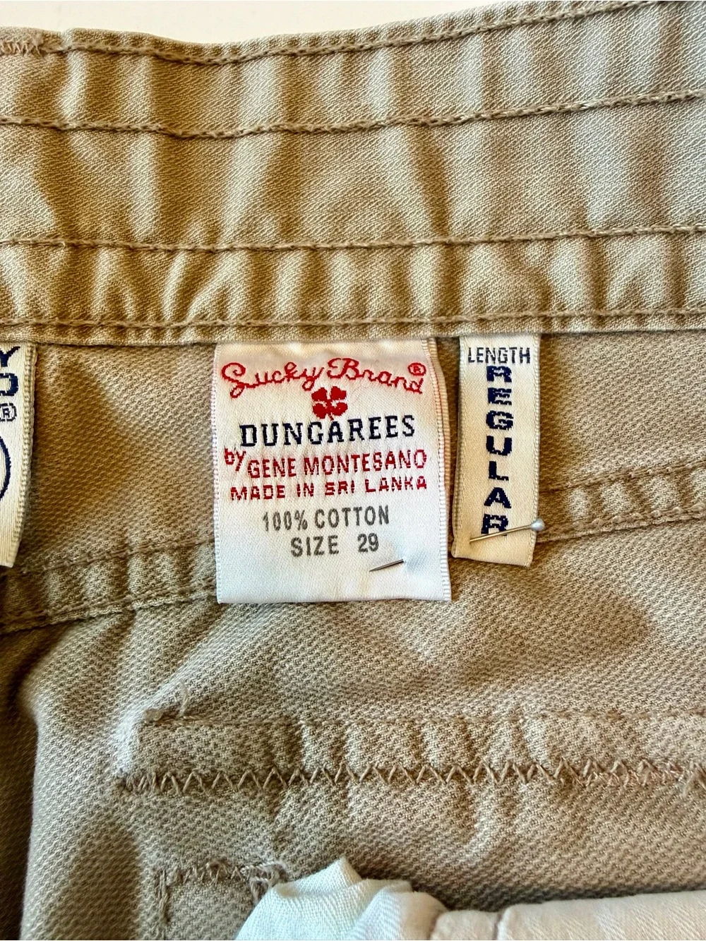 Lucky Brand Khaki Bootcut Pants Cotton Utility Cargo Size 29/8 EUC MidRise Tan